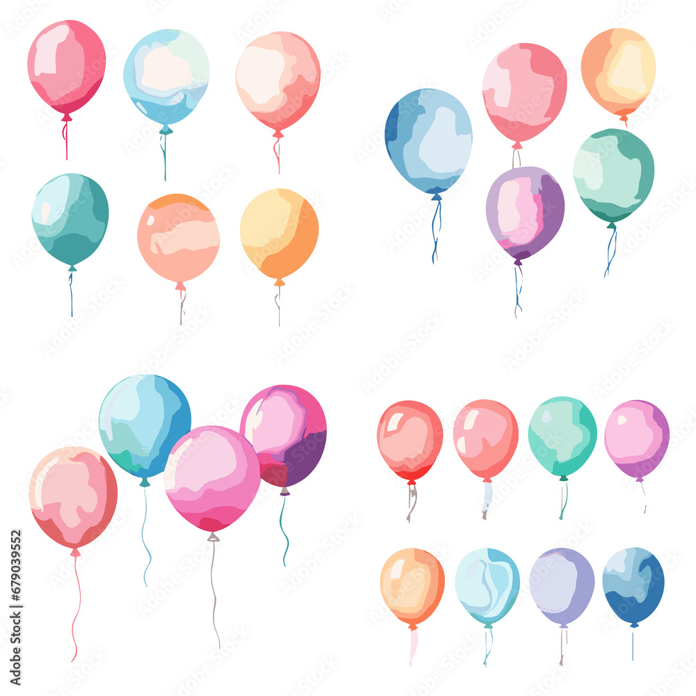 balloon, birthday, party, celebration, balloons, decoration, vector, holiday, fun, air, color, helium, illustration, colorful, yellow, toy, pink, red, green, orange, flying, design, celebrate, happy, 