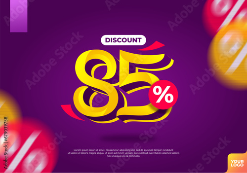 85 percent discount sale banner