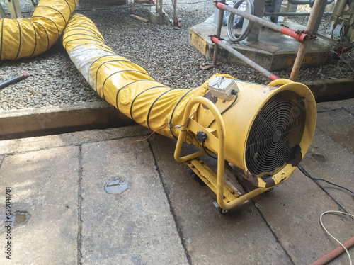 Air blowers with proboscis are used to blow air when working in confined space areas