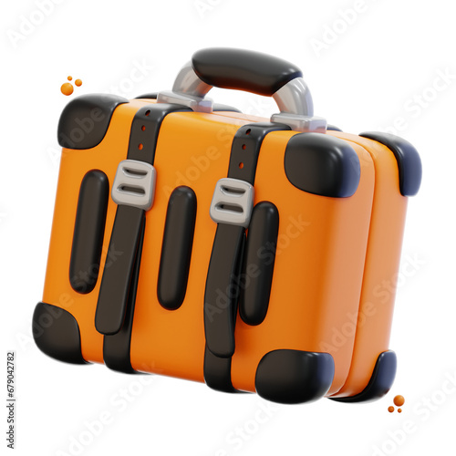 3d rendering suitcase travel illustration