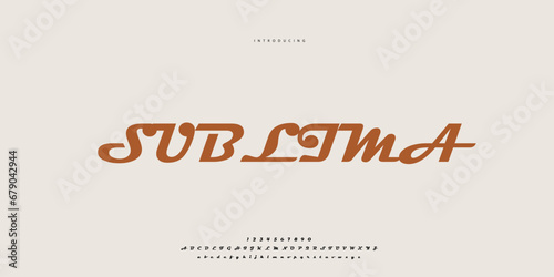 Elegant Font Uppercase Lowercase and Number. Classic Lettering Minimal Fashion Designs. Typography modern Sen Serif fonts regular decorative vintage concept. vector illustration