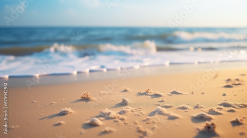 a sandy beach with waves coming in to shore