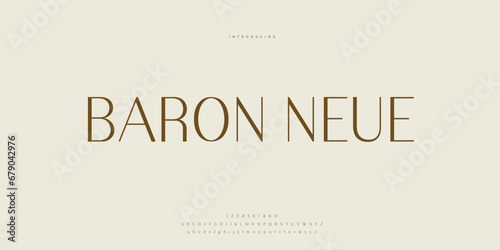 Elegant Font Uppercase Lowercase and Number. Classic Lettering Minimal Fashion Designs. Typography modern Sen Serif fonts regular decorative vintage concept. vector illustration