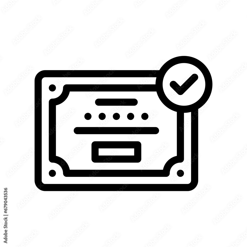 certificate line icon certificate line icon