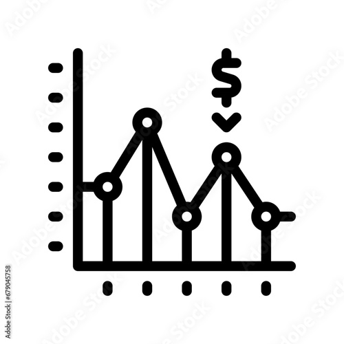 downturn line icon