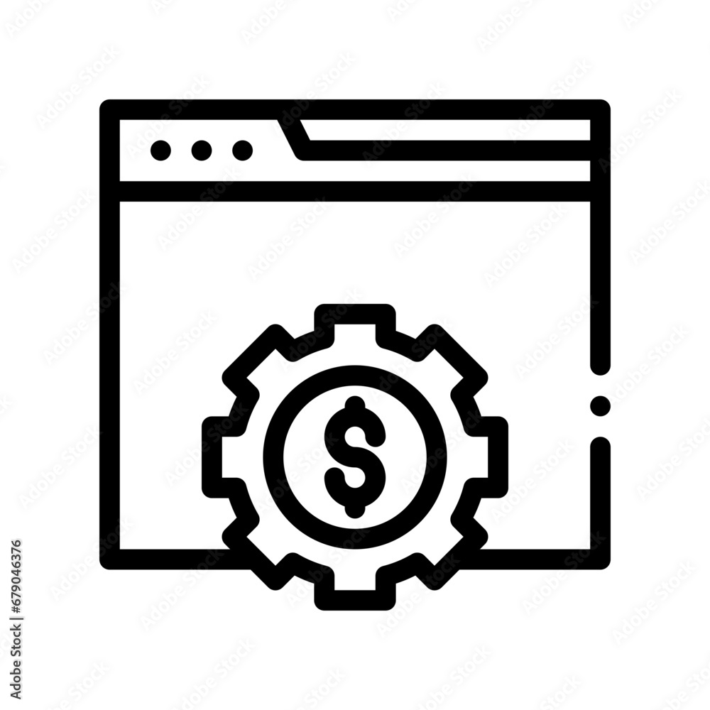 web management line icon