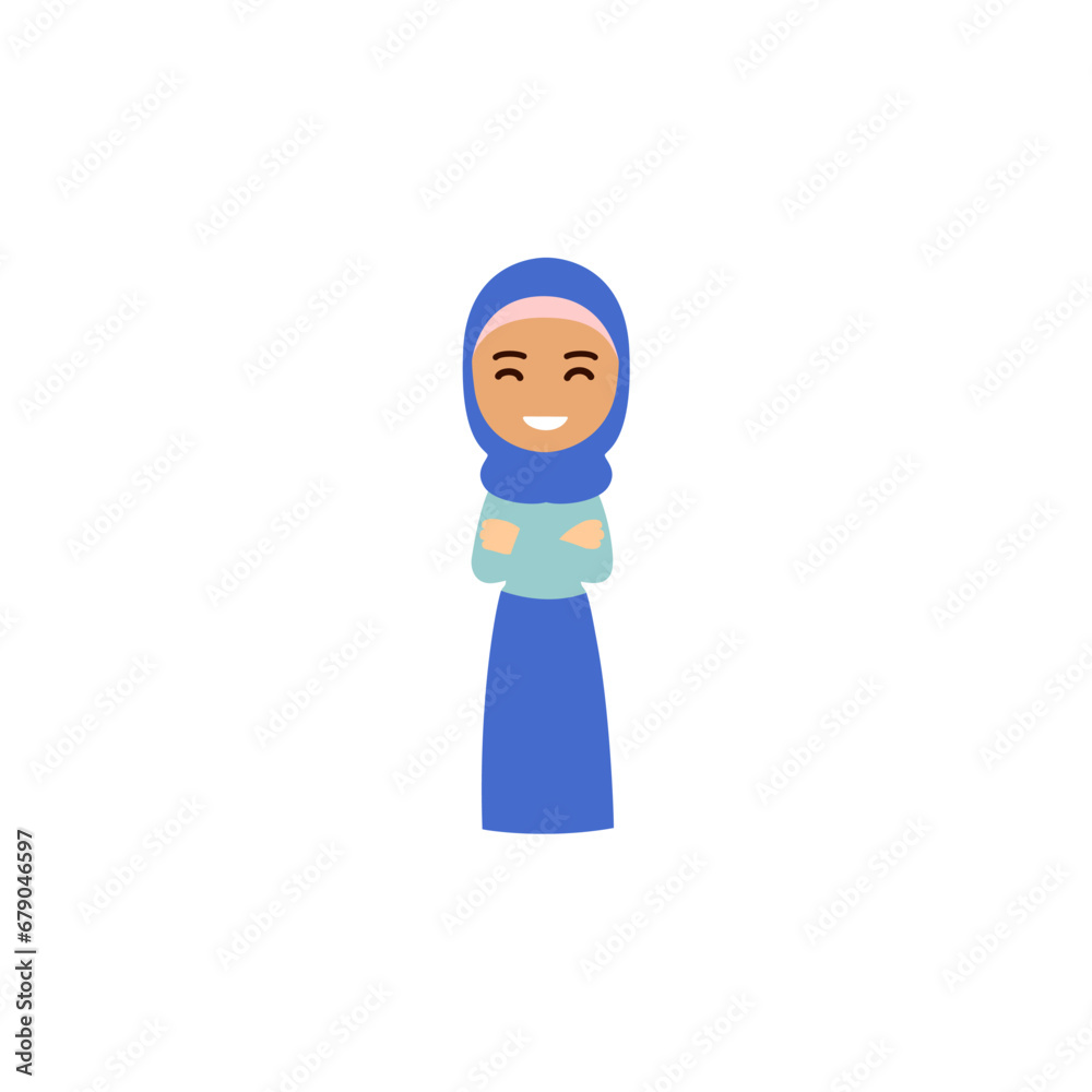 set of poses of beautiful women wearing hijabs pretty