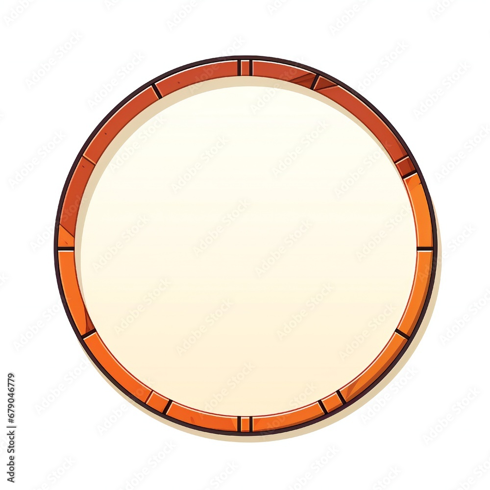 Naklejka premium Empty sports circle design element flat style on white background Generative AI 
