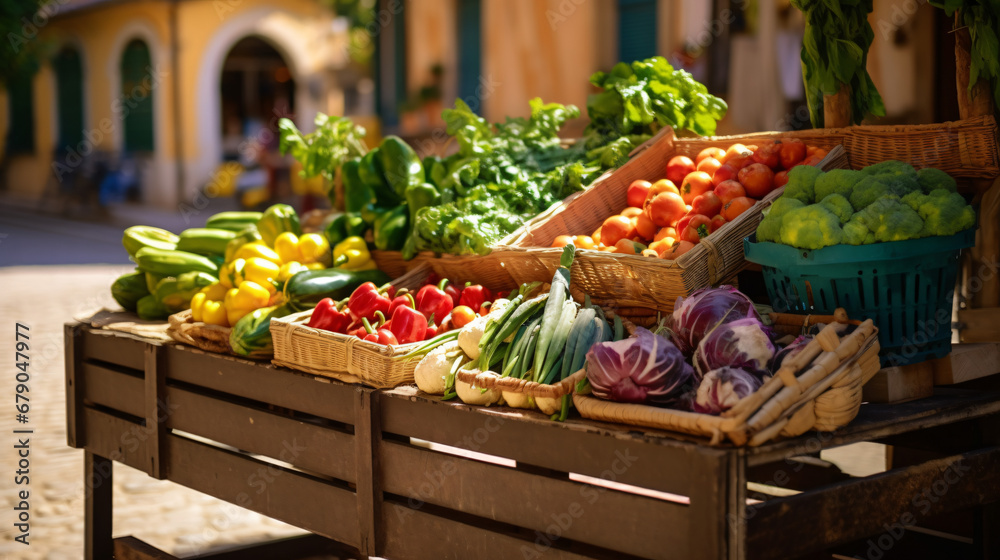 Fresh vegetables in street outdoors market