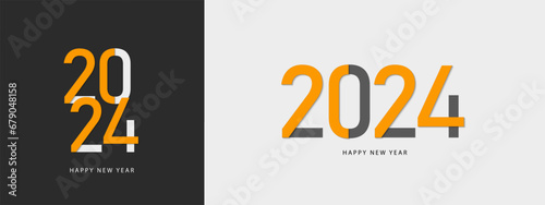 Happy new year 2024 design. 2024 typography design template. Banner, poster, card, cover and calendar. Vector illustration