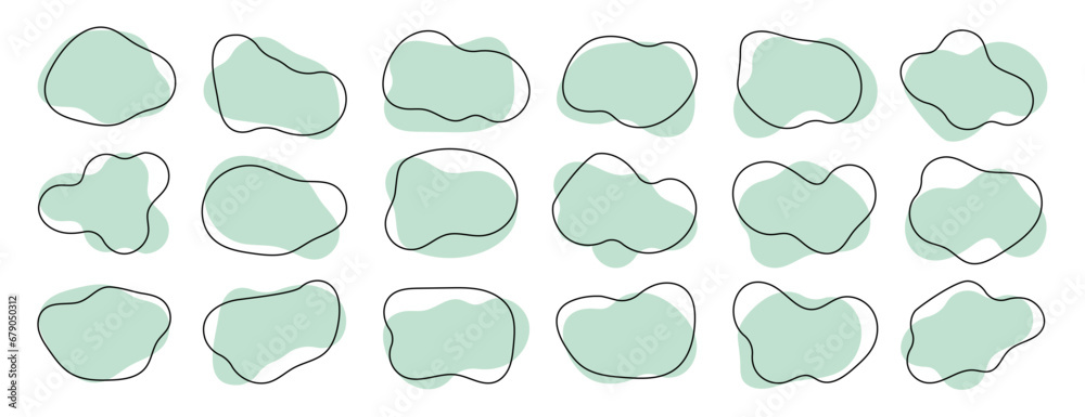 Irregular blotch modern shape vector illustration set Irregular blotch modern shape vector illustration set
