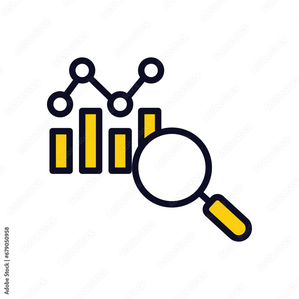 Data Analysis icon isolate white background vector stock illustration