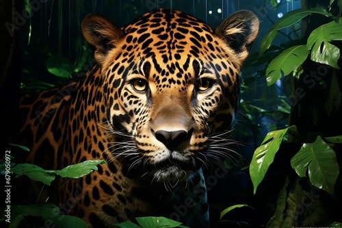 close up portrait of a leopard. Tourism and adventure concept