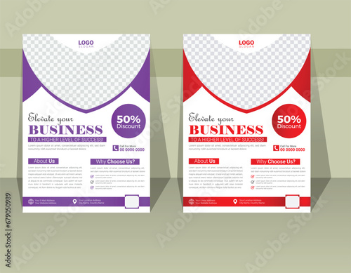 Modern new style creative corporate minimal clean business advertising flyer template set with the new layout for marketing, business proposal, promotion, advertise, publication, vector template in A4