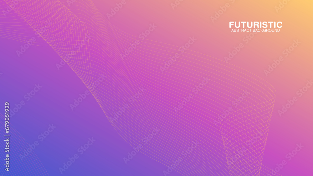 Abstract technology futuristic glowing colorful wave light lines with speed motion moving on dark background.Futuristic technology concept. Suit for poster, banner, brochure, business, website, flyer