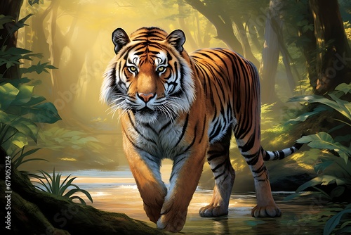 tiger in the jungle  wildlife concept