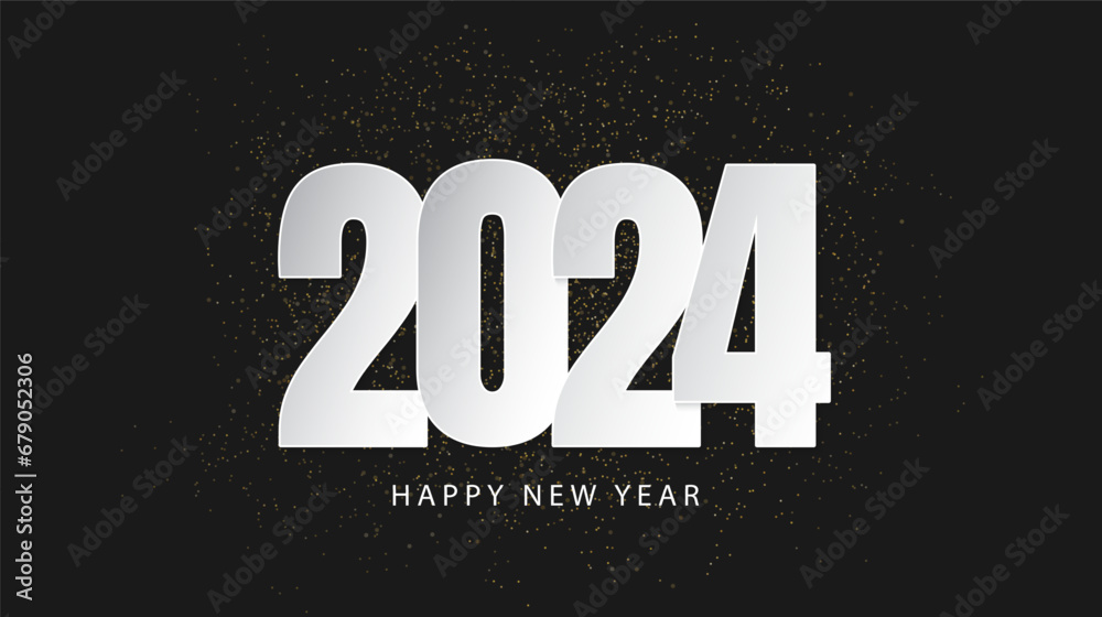 Happy new year 2024 background design. Banner, poster, greeting card. Vector illustration