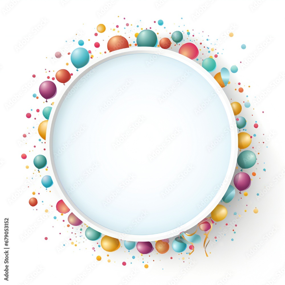 Empty birthday circle design element flat style on white background Generative AI Empty birthday circle design element flat style on white background Generative AI