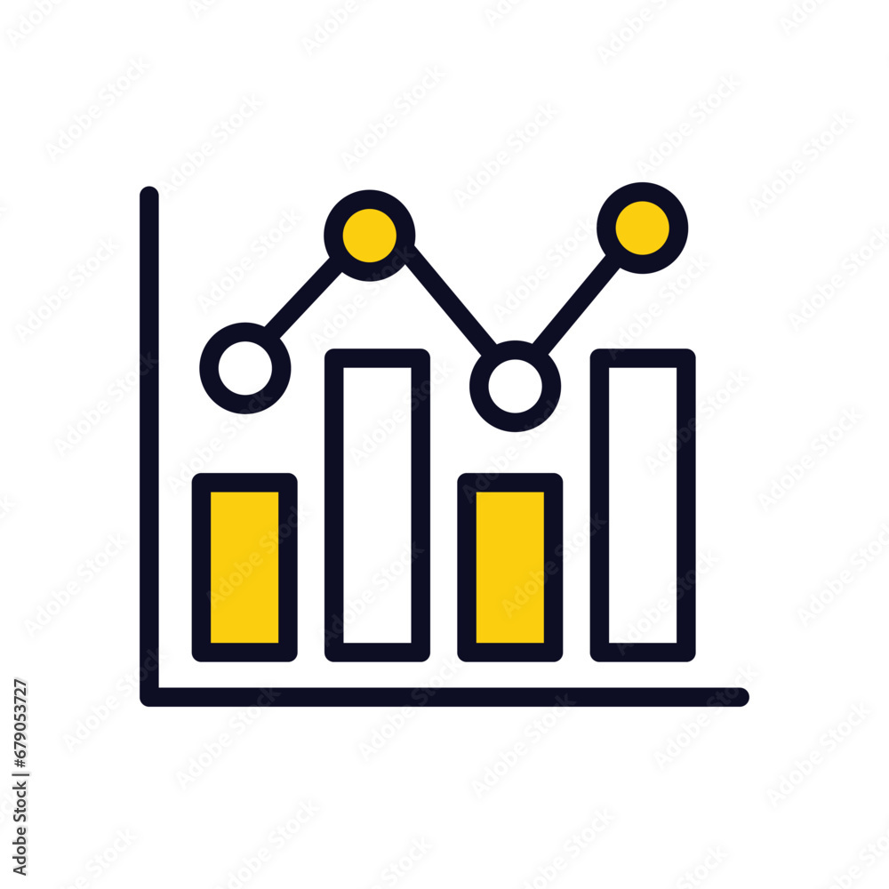 Bar Graph icon isolate white background vector stock illustration Bar Graph icon isolate white background vector stock illustration
