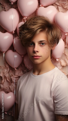 Gen Z Guy with Heart Balloons