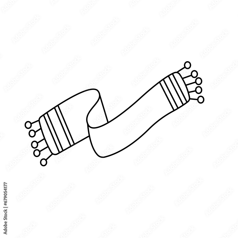 Winter scarf. Vector illustration in doodle style Winter scarf. Vector illustration in doodle style