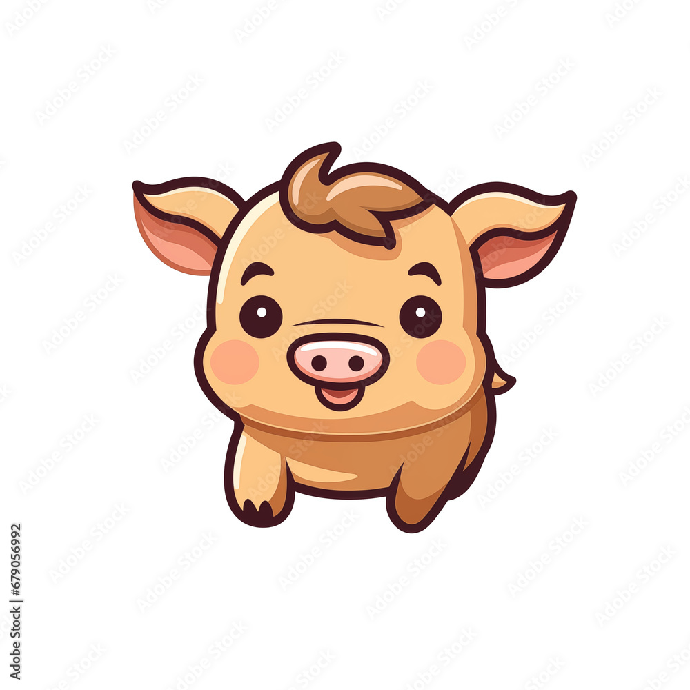pig cartoon isolated on white background pig cartoon isolated on white background