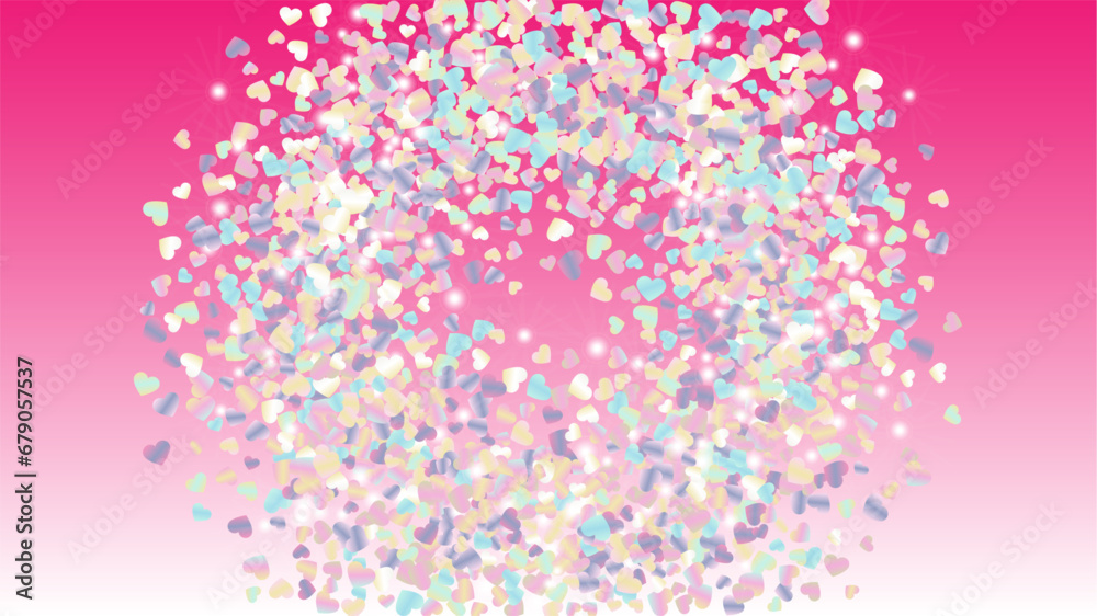 Realistic Background with Confetti of Hearts Glitter Particles. St. Valentine Day. Celebration pattern. Light Spots. Explosion of Confetti. Glitter Vector Illustration. Design for Banner. Realistic Background with Confetti of Hearts Glitter Particles. St. Valentine Day. Celebration pattern. Light Spots. Explosion of Confetti. Glitter Vector Illustration. Design for Banner.