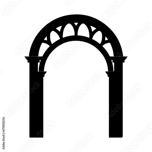 archway silhouette isolated vector