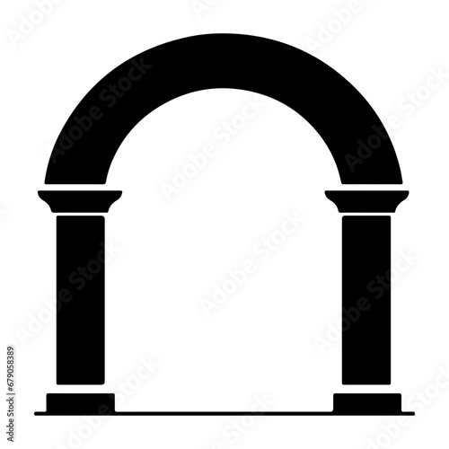 archway silhouette isolated vector