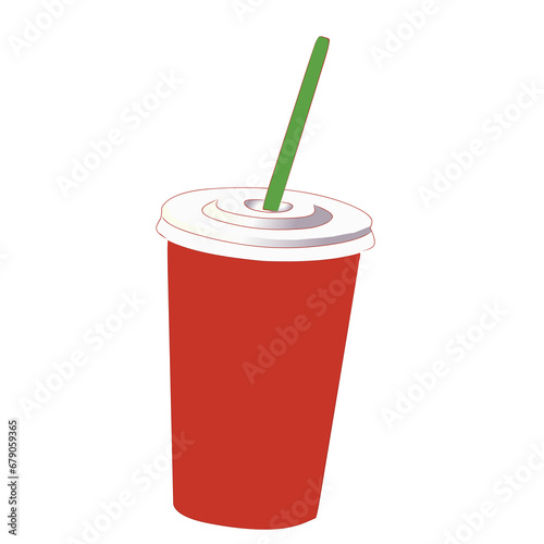 Red plastic cup on a transparant background