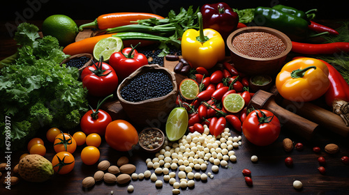 Vegetables Fruit Seeds Beans Ingredients For Cooking