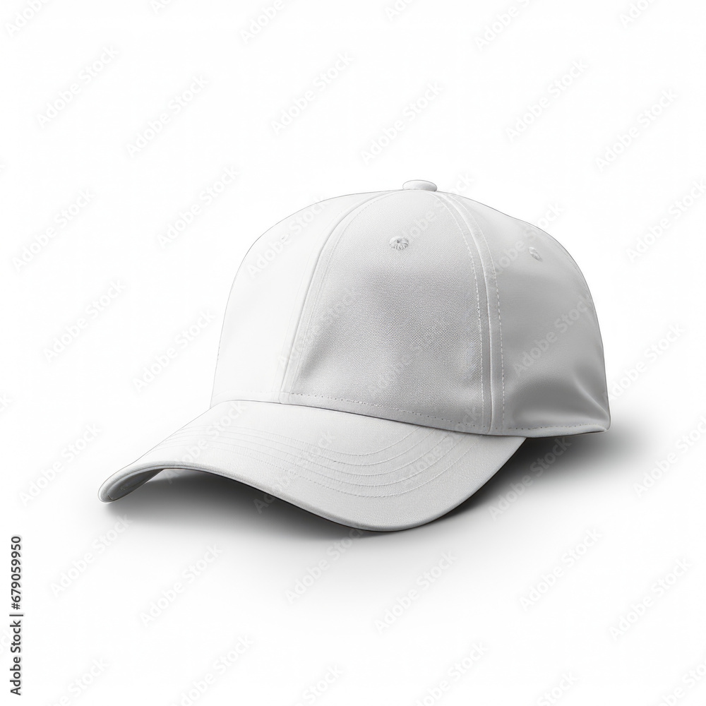 White baseball cap isolated on white background White baseball cap isolated on white background