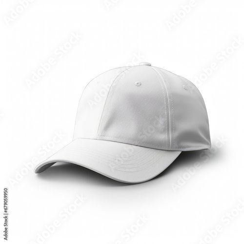 White baseball cap isolated on white background