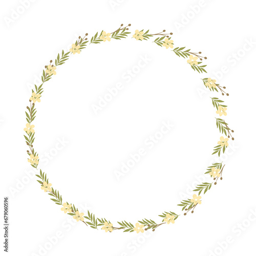 Hand drawn floral frames with flowers. Wreath. Elegant logo template. Vector illustration for labels, branding business identity, wedding invitation