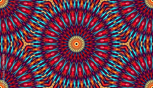 Mandala patterns circles  kaleidoscope Colorful background seamless pattern 