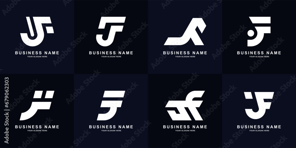 Collection letter JF or FJ monogram logo design Collection letter JF or FJ monogram logo design