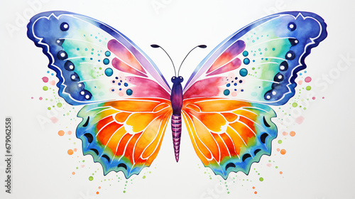 Watercolor painting of a pretty butterfly. © UsamaR