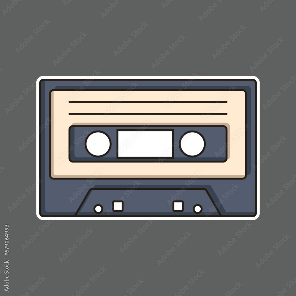 retro cassette logo design, stickers, posters, printing and other uses