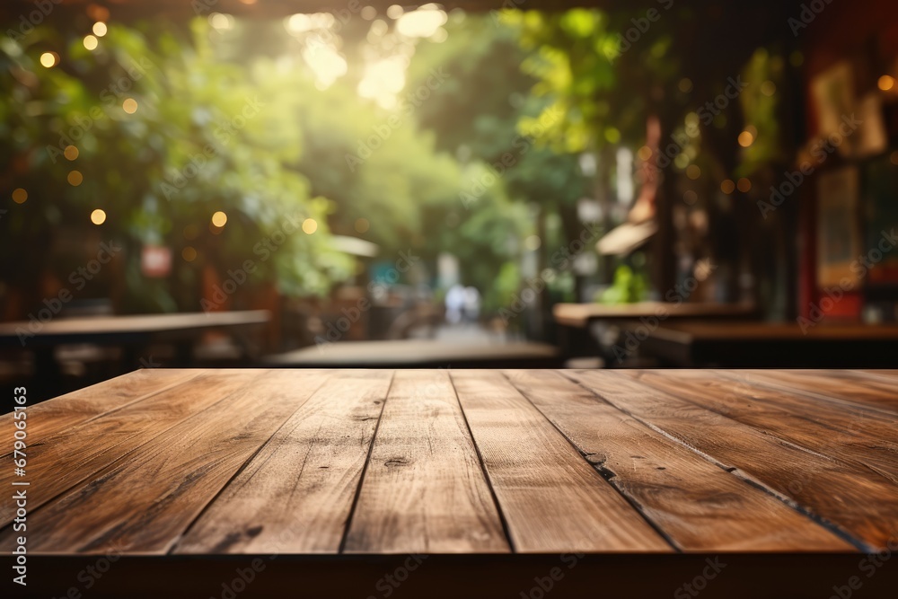image of wooden table in front of abstract blurred background of resturant lights, wood table on blur of cafe, coffee shop, bar, background - can used for display or montage your products image of wooden table in front of abstract blurred background of resturant lights, wood table on blur of cafe, coffee shop, bar, background - can used for display or montage your products