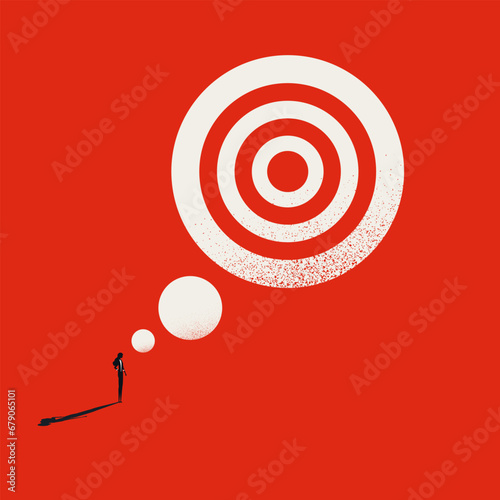 Business goal minimal illustration. Symbol of objective, target, aim and project management. Vector concept.