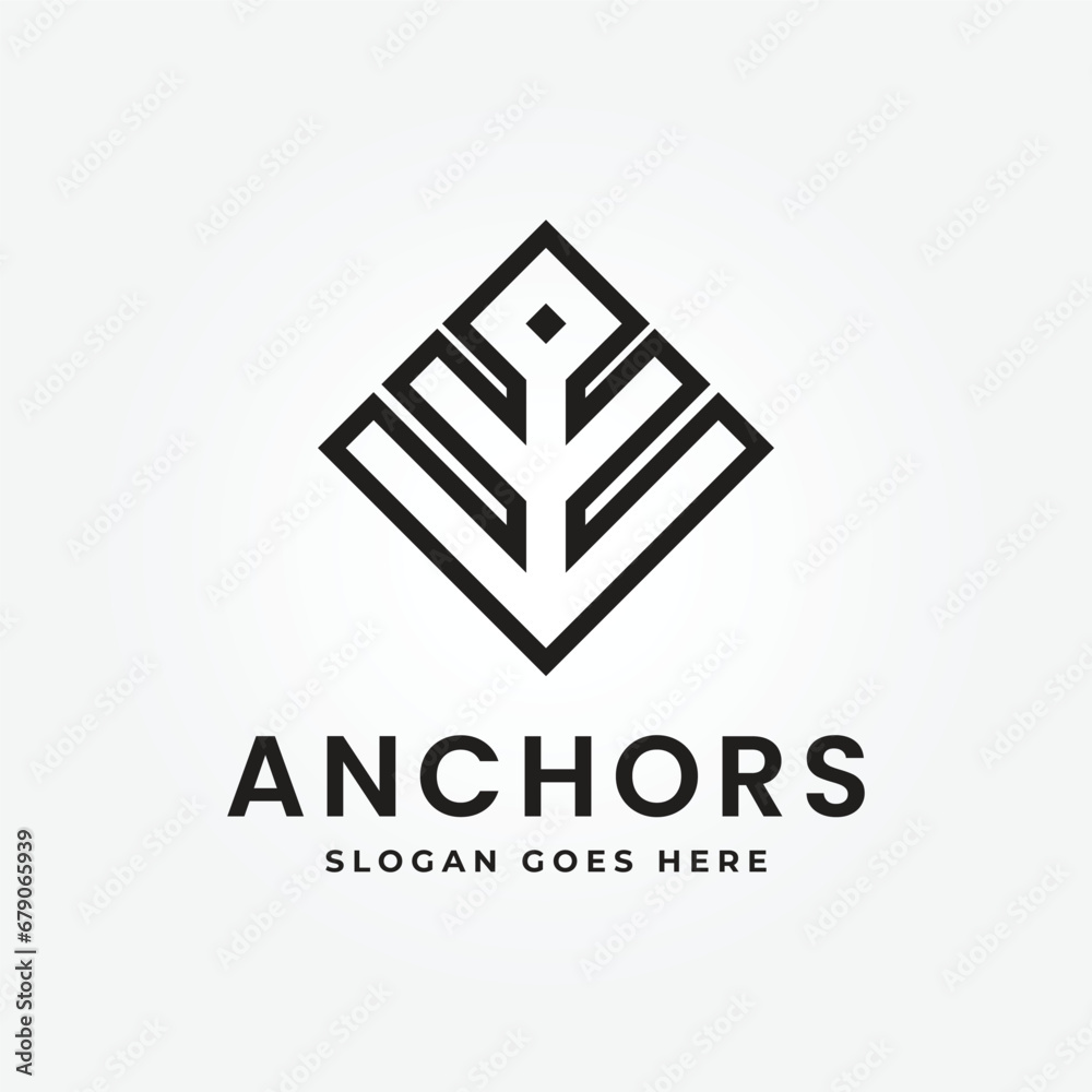 Anchor vector icon pirate boat logo helmet Nautical maritime simple graphic symbol illustration Anchor vector icon pirate boat logo helmet Nautical maritime simple graphic symbol illustration