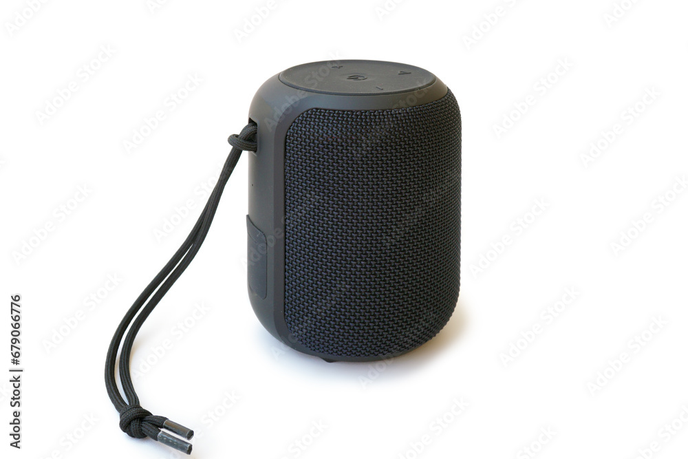 Portable Wireless Speaker Isolated on White Background.