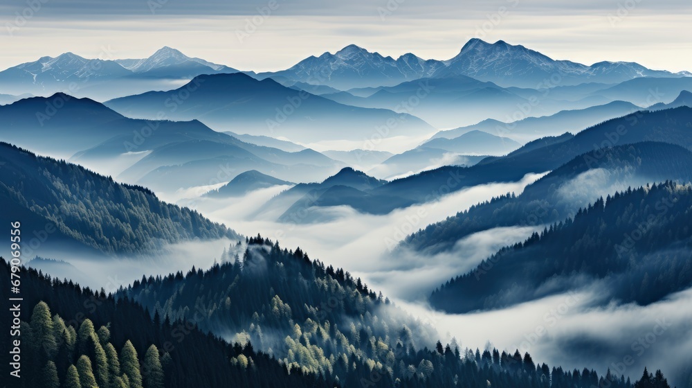 Misty Morning Forest Abstract Natural Backgrounds, HD, Background Wallpaper, Desktop Wallpaper