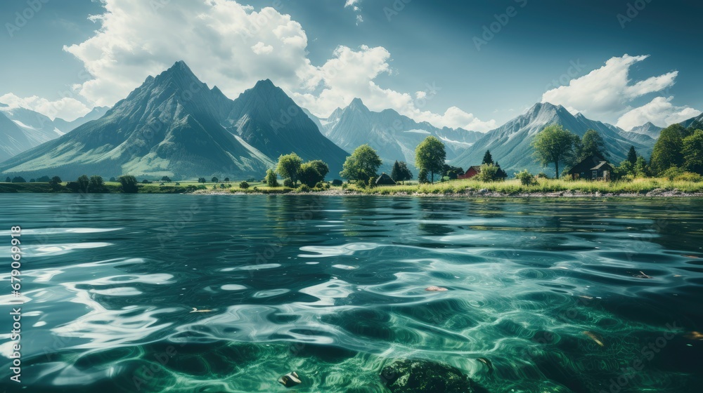 Mountains Reflected On Kinney Lake, HD, Background Wallpaper, Desktop Wallpaper