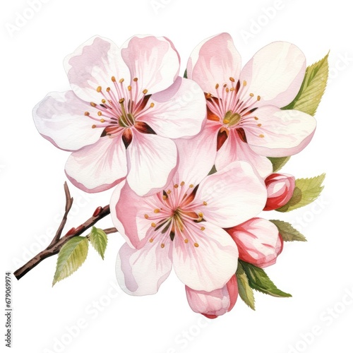 Cherry Blossom Watercolor Illustration © ArtBoticus