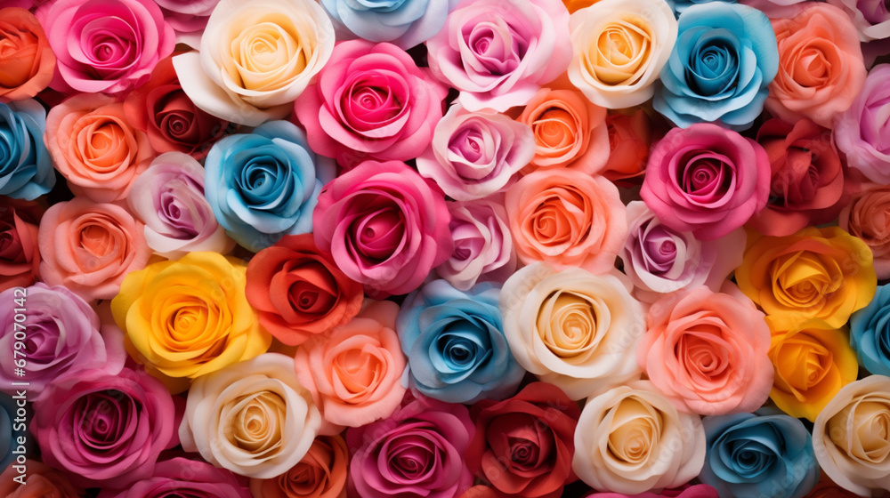 Colorful roses sold at various festivals. Colorful roses sold at various festivals.