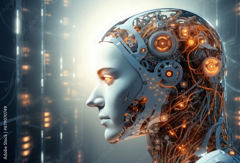 Robotic artificial intelligence process. Innovative robot machine smart system. Generate ai Robotic artificial intelligence process. Innovative robot machine smart system. Generate ai