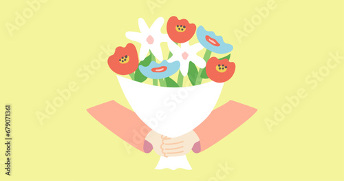 花束を渡す様子のアイキャッチ画像