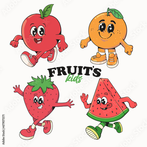 funny fruit cartoon