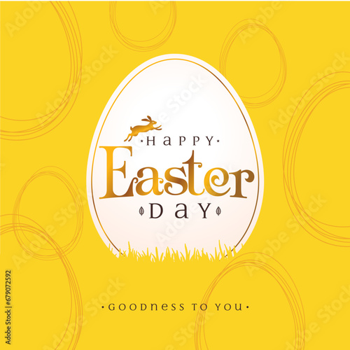 Happy Easter concept design, story template and banner set with bunny. Happy Easter Hand drawn calligraphy and brush lettering. Design for holiday greeting card and invitation of the Easter day. photo